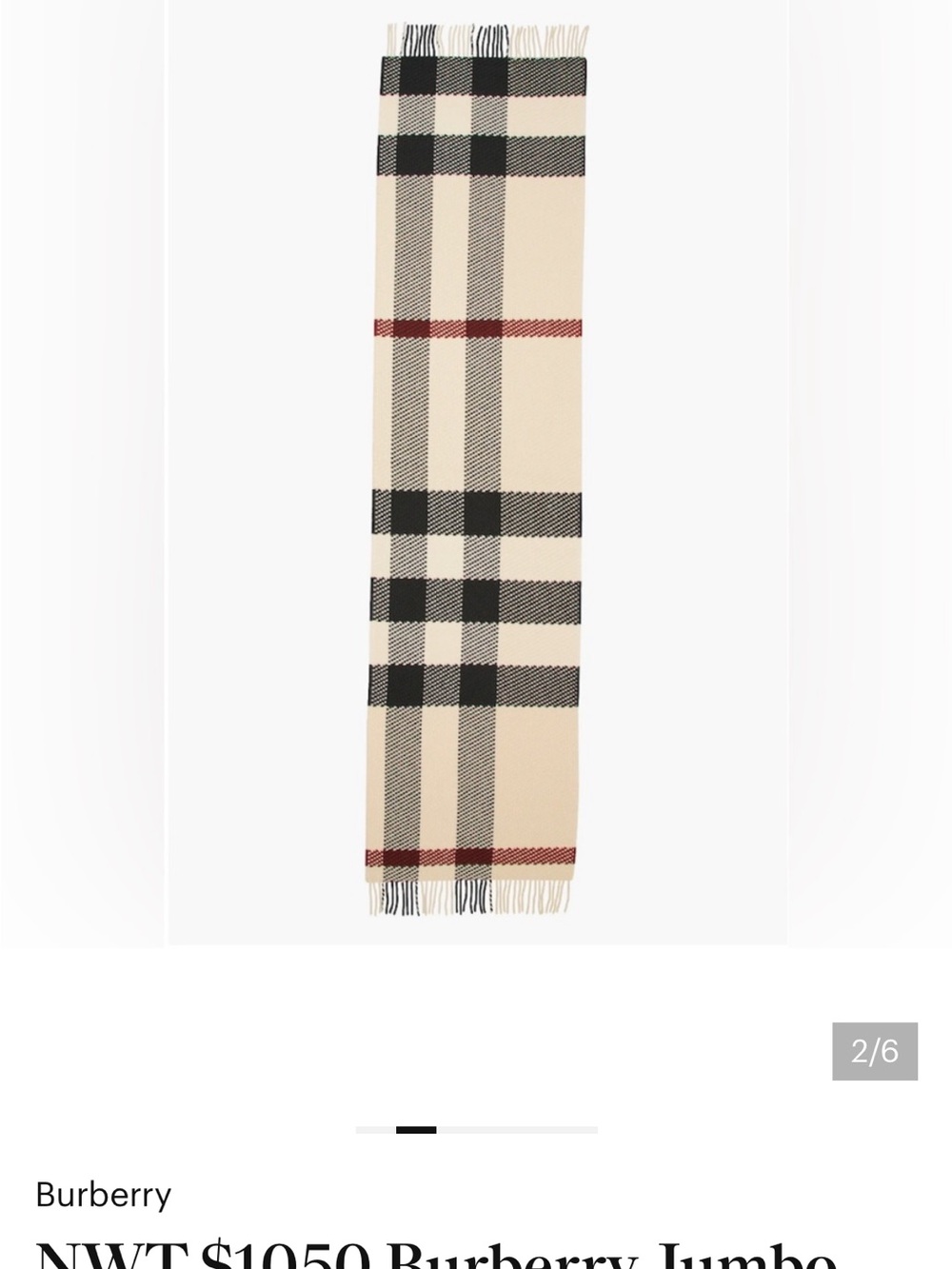 Burberry Oversized Jumbo Check Wool Scarf and Wrap - Picture 8 of 8